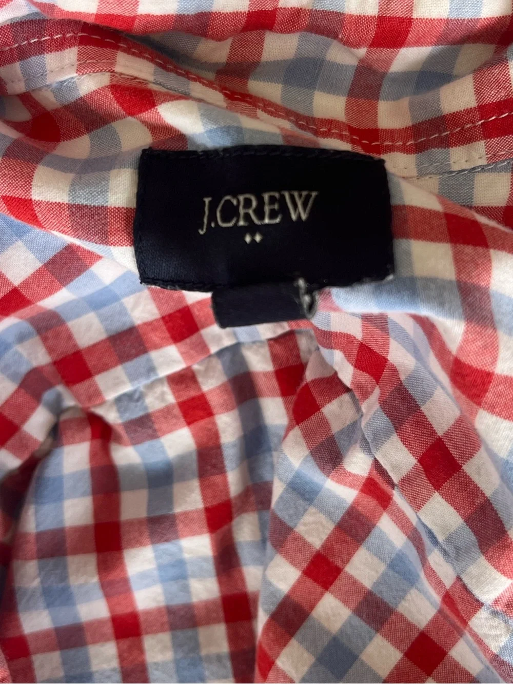 J. Crew Red and Blue Plaid Button-Down Shirt medium